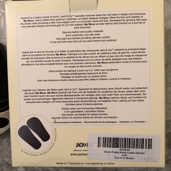 New In Box Jack & Lily My Mocs Brown Puppy - Picture 4 of 7